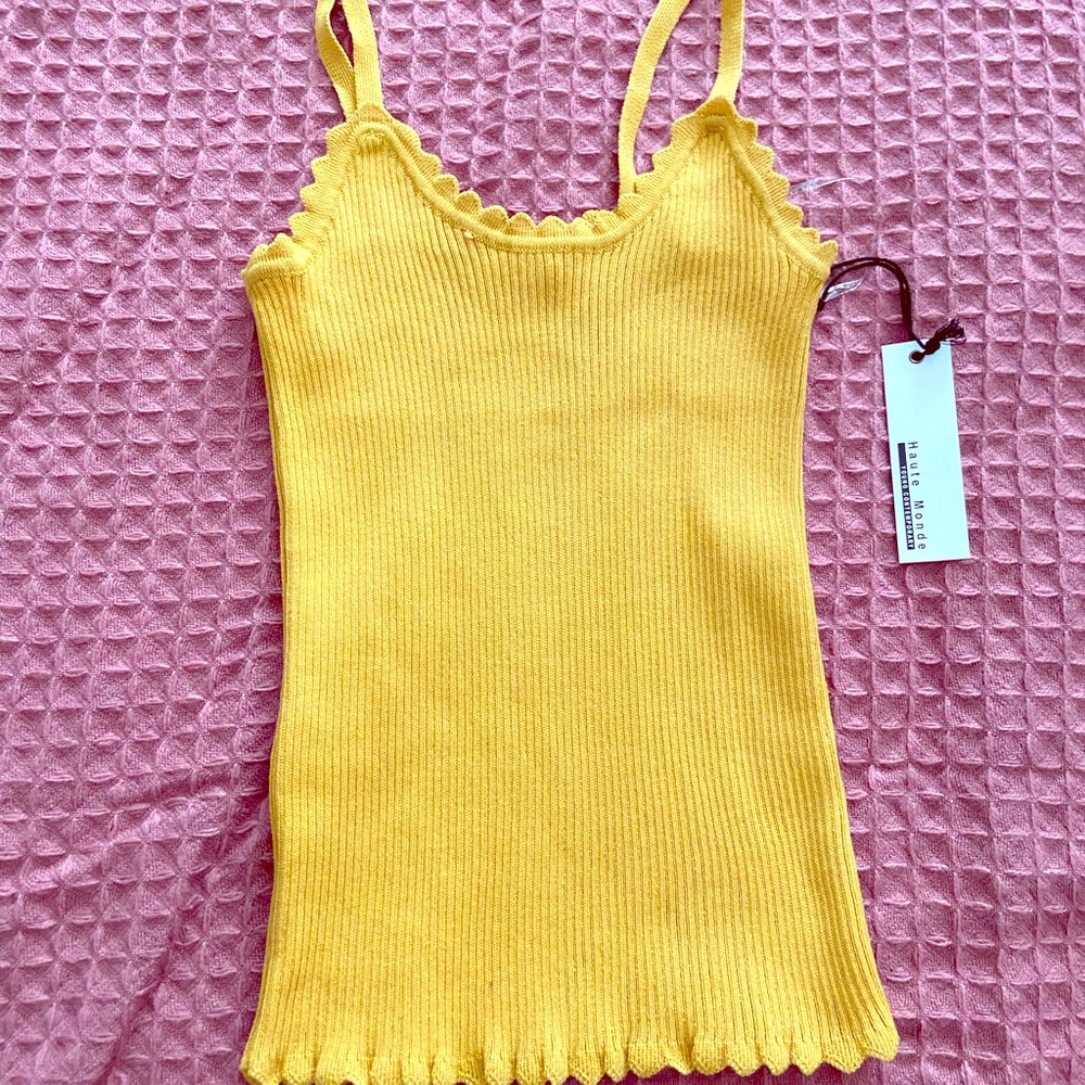 Yellow Spaghetti Tank Top